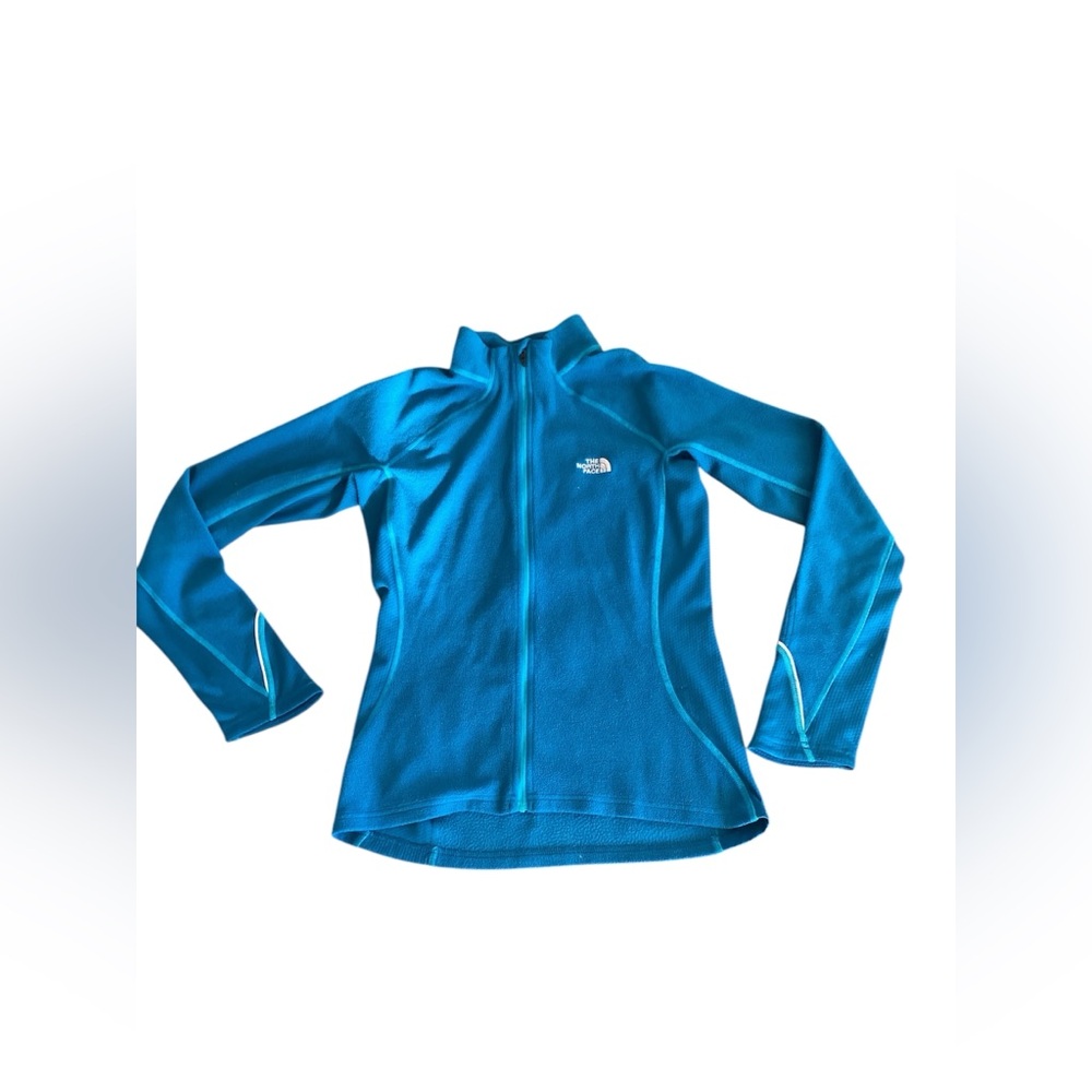 Women's The North Face Blue/Aqua Zipper Jacket w/ thumb holes & VaporWick